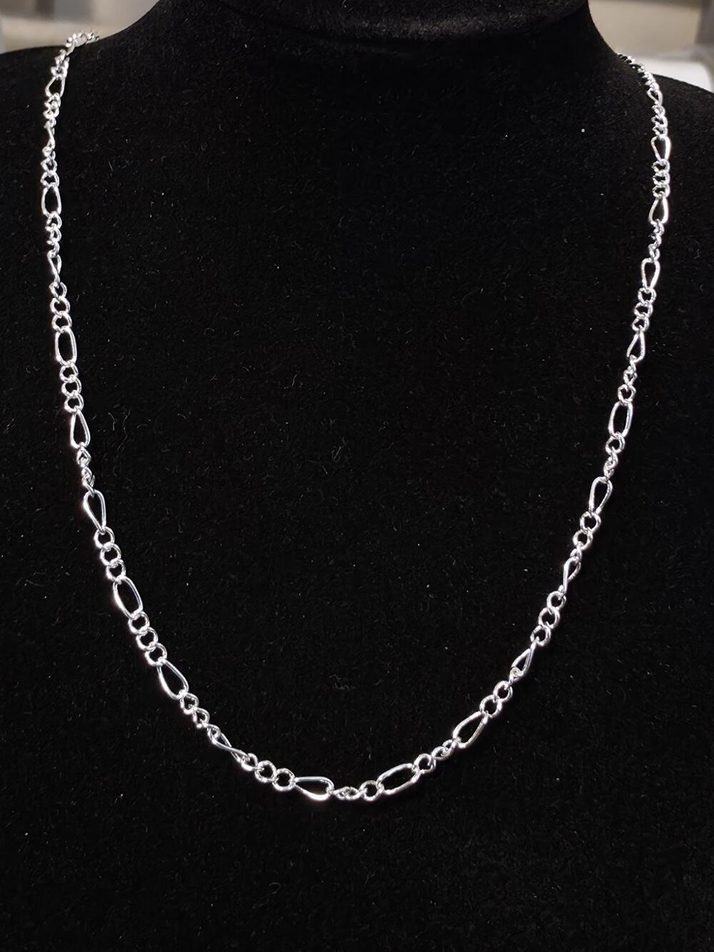 26" Oval Figaro Chain 2.7mm 925 Solid Sterling Silver